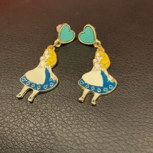 Alice in Wonderland Heart Earrings